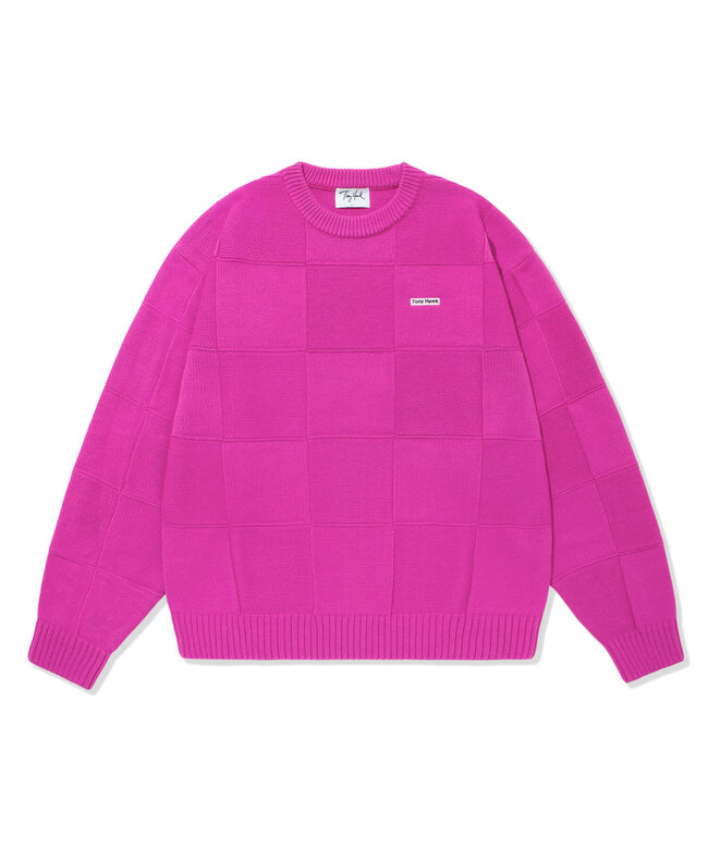 SQUARE WEAVE KNIT PINK